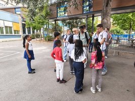 Begegnung mit den französischen Schulkindern (Foto: Gr)